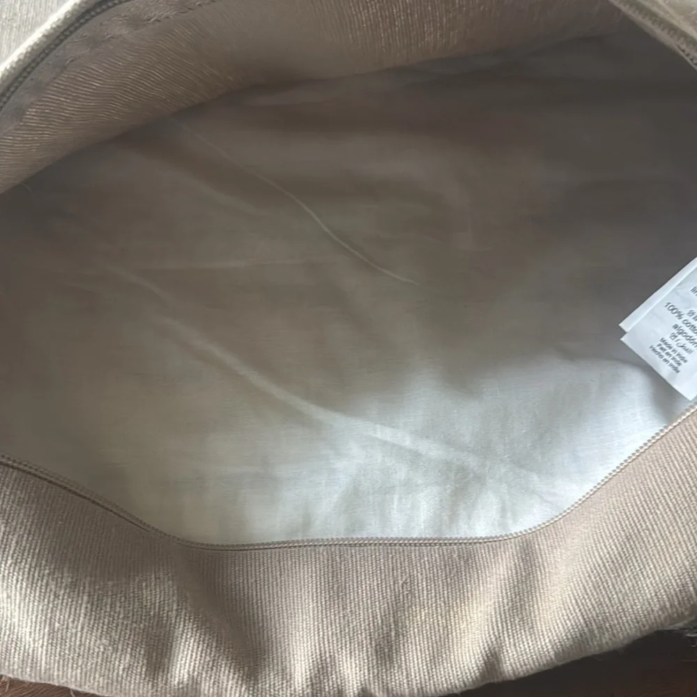 Pottery Barn Wool Cotton Pillow Cover Cream Gray Chunky Diamond Zip Closure 22”